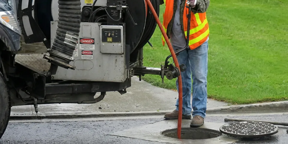 sewage clean up professionals using industrial equipment to remove contaminated wastewater in Omaha, NE