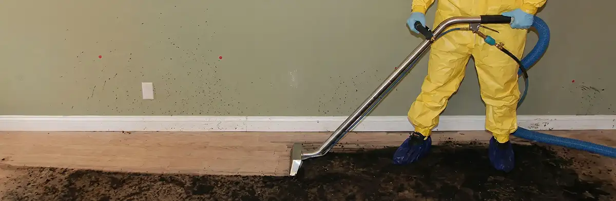 sewage removal service performing deep cleaning and extraction of sewage from an indoor area in Omaha, NE