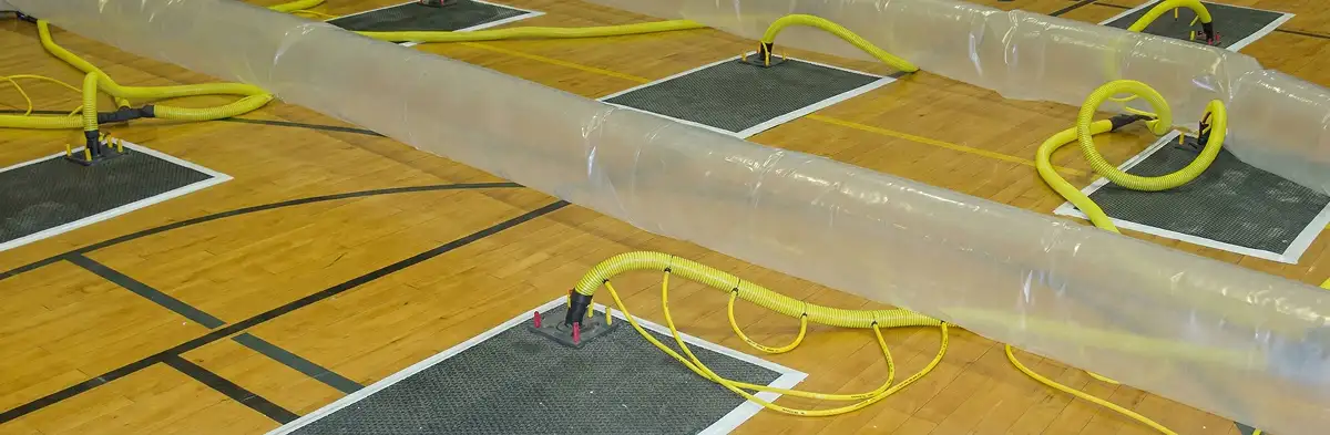 water clean up drying system set up to remove moisture and prevent further damage in Omaha, NE